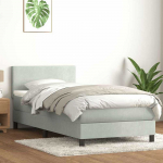 Box Spring Lova su čiužiniu &Scaron;viesiai pilka 90x210 cm Velvet