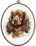 luca S Skaičiuojamasis kryželių siuvinėjimo rinkinys su lanku Komplekte "The Cocker Spaniel" 16x16cm SBC223