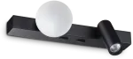 6W LED sieninis &scaron;viestuvas PING PONG, juodas, 3000K, 336664
