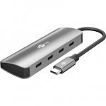 &bdquo;Goobay Slim&ldquo; 4 prievadų USB &scaron;akotuvas, USB-C į USB-C, 10 Gbit/s, Pilkas | 76565