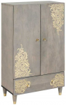 Auk&scaron;tas spintelė su stalčių Pilkas ir auksinis 60 x 33 x 100 cm