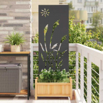 Sodo privatumo ekranas &bdquo;Fretwork&ldquo; Juoda 50 x 140 cm