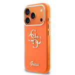 Guess IML 4G Script Metal Logo dėklas skirtas iPhone 17 Pro Max Oranžinis