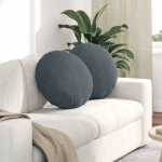 Sėdynių pagalvėlės 2 pcs Tamsiai pilka &Oslash;50 x 19 cm Aksomas
