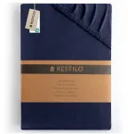 RESTILO AMBER fitted sheet, navy mėlynas, classic style, jersey material, 80&ndash;90 x 200 cm