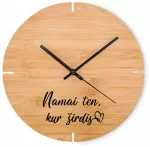 Bambukinis sieninis laikrodis "Namai ten, kur &scaron;irdis"