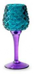 Stiklinė žvakidė JODECO LAMP, violetinės/žalsvos sp., 8 x 19 cm