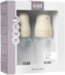 Bibs SEILINTUKAI - Kūdikių buteliukai apvalūs silikoniniai, 2 vnt. - Dramblio kaulo spalvos - 150 ml