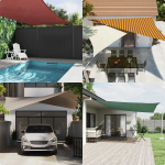 Saulės burė Oranžinė ir ruda 6 x 3 m 100% poliesteris Oksfordas