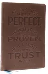 KNYGA Zondervan Publishing NKJV, Thinline Bible, Verse Art Cover Collection, Genuine Leather, Brown, Thumb Indexed, Raudona Letter, Comfort Print