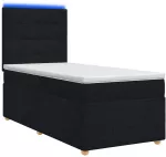 Spyruoklinė lova su čiužiniu Juoda 80 x 200 cm Audinys