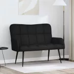 Dvita&scaron;kė sofa Juoda 115 x 61 x 87 cm Audinys