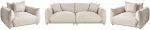 Sofa Beliani 5 vietų poilsio komplektas LUVOS, &scaron;viesiai smėlinis