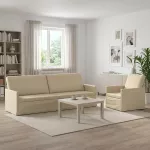 Sofa Sofos komplektas 2 vnt. Kreminė Audinys