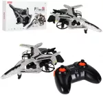 RC dronas su automatiniu pakilimu ir nusileidimu bei auk&scaron;čio palaikymu, pilkas&ndash;juodas su geltonais elementais, 23 &times; 14,7 &times; 5 cm
