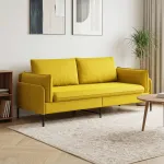 3-Vietis Sofa 3 vietos Geltona 222 x 81 x 89 cm Aksomas