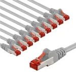 Goobay 66657, 5 m, Cat6, S/FTP (S-STP), RJ-45, RJ-45, Pilka, Raudona