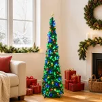 I&scaron;&scaron;okanti LED Kalėdų eglutė su žvaigžde vir&scaron;ūnėje 120 cm 50 LED