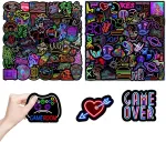 Atspari vandeniui lipdukų graffiti neon rinkinys, 100 vienetų atsparių vandeniui vinilinių &scaron;aunių graffiti stiliaus lipdukų ne&scaron;iojamiems kompiuteriams, vandens buteliams, scrapbooking'ui, mobiliesiems telefonams, riedlentėms