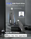 Usb atmintinė, skirta iphone 512gb mfi sertifikuota 3 viename usb 3.0 lightning i&scaron;orinė atmintis type c photostick atminties kortelė, skirta iphone/ipad/ios/android/mac/pc - i&scaron;orinė saugykla (juoda)