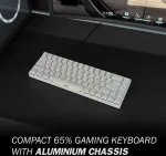 Durgod Hades 68 mechaninė žaidimų klaviatūra, 65% Ansi Us i&scaron;dėstymas - Usb Type C, aliuminio korpusas, Double Shot Pbt Cherry profilis (cherry Silent Raudona, balta)