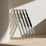Nicpro mechaniniai pie&scaron;tukai meniniam pie&scaron;imui, eskizavimui, metalinis korpusas, pie&scaron;tukas su odiniu dėklu, 5 vnt., 2 mm (4b 2b Hb 2h 4h), 6 dėžutės pie&scaron;tukų &scaron;erdelės (juodos ir spalvotos), trintukai, drožtukai
