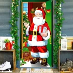 Kalėdinė durų uždangalo dekoracija, 185 x 90 cm kalėdinė santa claus durų uždanga, kalėdinis baneris, kalėdinės vakarėlio dekoracijos, namams, sienai, durų užuolaida, kalėdinio vakarėlio dekoracija, santa claus