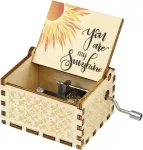 Rankomis valdoma muzikinė dėžutė medinė retro muzikinė dėžutė You Are My Sunshine muzikinė dovana vaikui žmonai vyrui ir draugams (spalvinga)