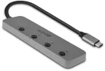 Lindy 43383 4 prievadų Usb 3.2 Gen 1 Type-c &scaron;akotuvas su įjungimo/i&scaron;jungimo jungikliu