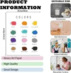Arricraft rinkinys, 1 kortelė su 12 spalvų: raudona, žalia, mėlyna spalvota spauda, mokomoji sieninė diagrama, klasės dekoravimo plakatas vaikų darželiui, ankstyviesiems metams, vaikų darželiui, 25,4 x 20,5 cm / 10 x 8 cm