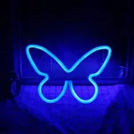 Pakabinamas &scaron;viestuvas 2 vnt. drugelio neoninių lempų rinkinys, neoninė lempa su usb arba 3 aa baterijomis vakarėliams, gimtadieniams, vestuvėms, sienų barams, miegamajam, vidaus patalpoms ir kalėdinėms dovanoms