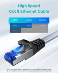Busohe Cat 8 Lan kabelis, 7m, 40 Gbps, 2000 Mhz, plok&scaron;čias, pintas
