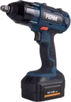 Ferm cdm1127 akumuliatorinis li-ion smūginis veržliasukis su 2 galvutėmis/akumuliatoriumi ir įkrovikliu, 18 v, mėlynas, 380 n m 4 a