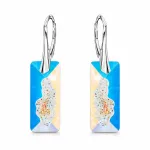 Diamond Sky Jewelry Sidabriniai auskarai moterims DiamondSky &bdquo;Growing Crystal II (Aurora Borealis)&bdquo; su Swarovski kristalais