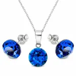 Diamond Sky Jewelry Sidabrinis papuo&scaron;alų rinkinys moterims DiamondSky &bdquo;Classic (Capri Mėlyna)&ldquo; su Swarovski kristalais