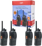 4 ne&scaron;iojamų radijo stotelių rinkinys PNI PMR R40 PRO, komplekte yra baterijos, įkrovikliai ir ausinės