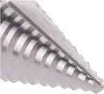 Norhogo Hss pakopinis grąžtas [10 mm kotas] - tinka bet kokiam grąžto griebtuvui - kūginio grąžto skersmuo 5-35 mm, kūginis grąžtas idealiai tinka metalui, medžiui, plastikui, sidabrui, 13 pakopų kūginis grąžtas