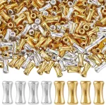 Sofplate 1 dėžutė, 400 vienetų, 2 spalvų bambuko lazdelės karoliukai, metaliniai vamzdelio karoliukai, 9 mm aukso spalvos smulkūs kaulo jungties lydinio sidabro bambuko tarpikliai, laisvi karoliukai papuo&scaron;alų gamybai, pakabukai apyrankėms, kaklo papu ...