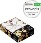 Spaas Maxi bekvapės arbatinės žvakutės skaidriame puodelyje, 24 clearlights, arbatinės žvakutės su skaidriu laikikliu, &plusmn; 10 valandų, bekvapės baltos, parafino va&scaron;kas, d 57 mm x h 28 mm