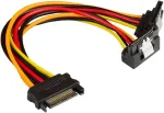 Sata Y maitinimo kabelis, Sata Male į 2x Sata Female 90&deg; žemyn nukreiptas Good Connections&reg;