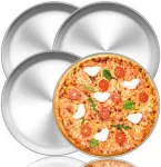 Teamfar Picos padėklas, apvali picos forma, picos keptuvių rinkinys i&scaron; 4 nerūdijančio plieno, 29 cm picos kepimo skarda kepimui orkaitėje, sveika ir patvari, lengvai valoma ir galima plauti indaplovėje