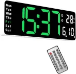 Lancoon elektroninis laikrodis, 13 colių led ekranas su pastatymo ir pakabinimo atgaliniu skaičiavimu, nuotolinio valdymo pultas, temperatūros, datos, savaitės rodymas svetainei, namams