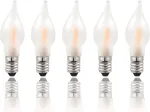 Hellum 151305 led pakaitinės žvakės žvakidėms, 5 vnt., 10&ndash;55 v, 0,5 w gofruotos žvakės kalėdinėms eglutės žvakėms, girliandoms, skirtos naudoti patalpose su 4&ndash;24 degimo ta&scaron;kais, lemputės &scaron;viestuvams e10