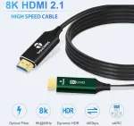 8k Hdmi Pluo&scaron;to Optinis Kabelis 20m, 48 Gb/s, Hdmi 2.1, Vrr, Allm