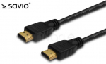 Savio Kabelis HDMI (M) v2.0, 3m, miedź, juoda, auksinė antgaliai, ethernet/3D, CL-96