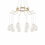Pakabinamas &scaron;viestuvas Ideal Lux Suspended lamp with 10 lights KAROUSEL, G9, brass