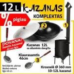 Komplektas: Krosnelė kazanui 12L / Namangan kazanas 12L / Kiaurasamtis ir samtis 46 cm Kazan Mangal