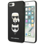 Apple iPhone 7+ / 8+ Karl Lagerfeld dėklas Saffiano Ikonik Karl&Choupette Head (KLHCI8LSAKICKCBK) juodos spalvos