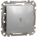 Schneider Electric Sedna dizainas Lengvas mygtukas sidabro aliuminio SDD113132