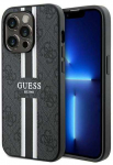 Dėklas GUESS GUHMP15LP4RPSK IPHONE 15 PRO 6.1 "Juodas/Juodas HARDCASE 4G PRINTED STRIPE MAGSAFE